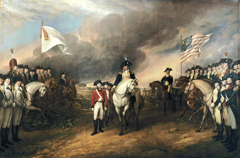 Capitulation of British general Cornwallis in Yorktown, by John Trumbull, 1820